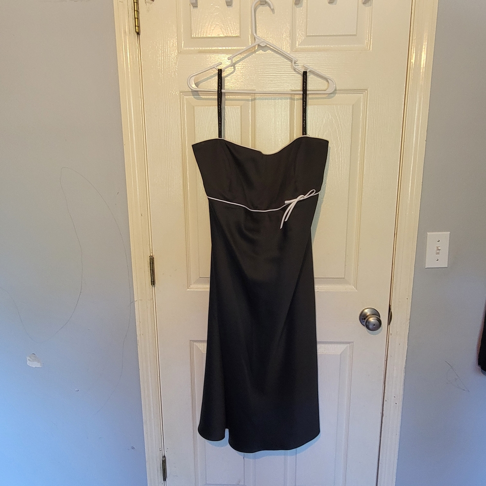 Alfred Angelo Black Strapless Dress with White Accent